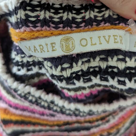 Women's Marie Oliver Miley Stripe Sweater Large Rainbow Colorful - Picture 7 of 7